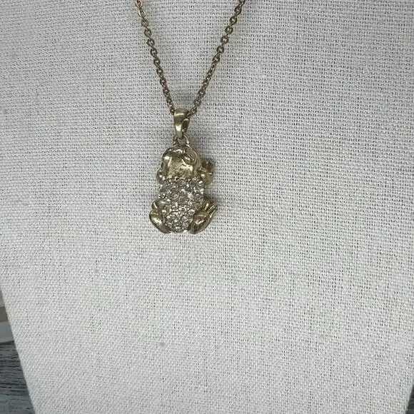 J. Crew | Rhinstone Frog Necklace - Picture 4 of 10